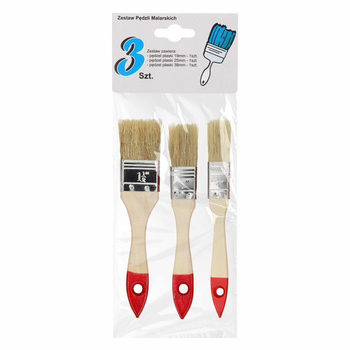 Zestaw Pędzli Malarskich 3 sztuki