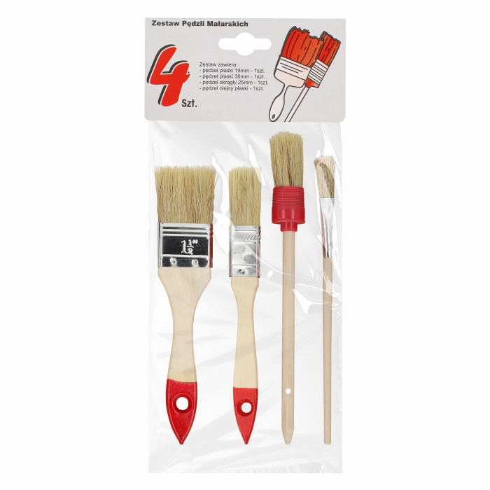 Zestaw Pędzli Malarskich (4 sztuki)