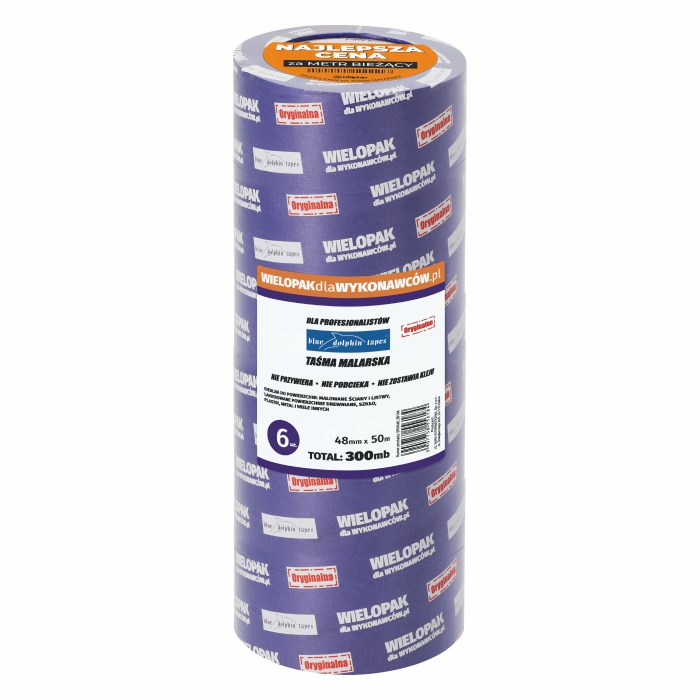 Wielopak taśm malarskich 48mm x 50m (6 sztuk)