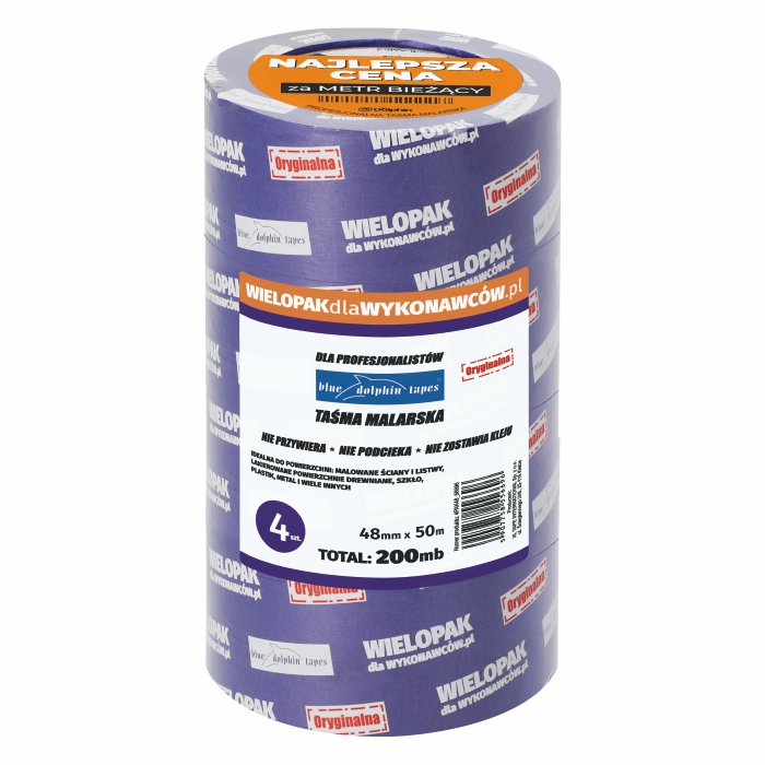 Wielopak taśm malarskich 48mm x 50m (4 sztuki)