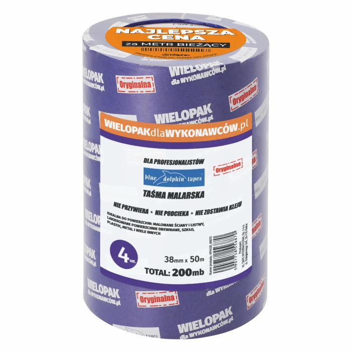 Wielopak taśm malarskich 38mm x 50m (4 sztuk)