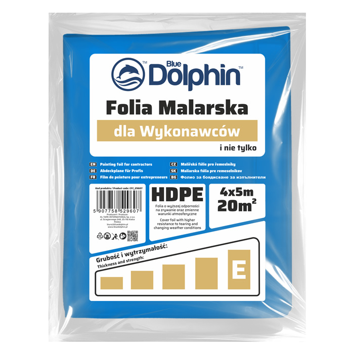 Folia malarska dla wykonawców 4m x 5m (*D)