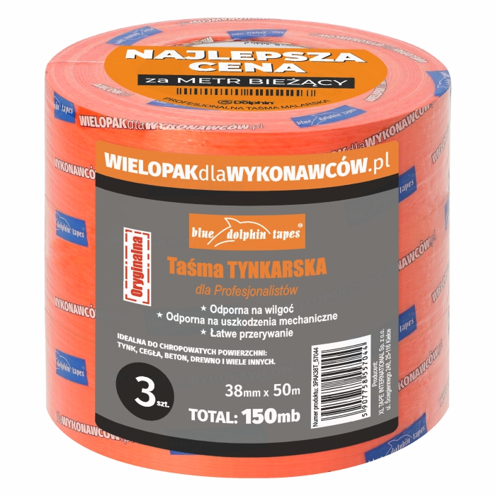 Wielopak taśm tynkarskich 38mm x 50m (3 sztuki)
