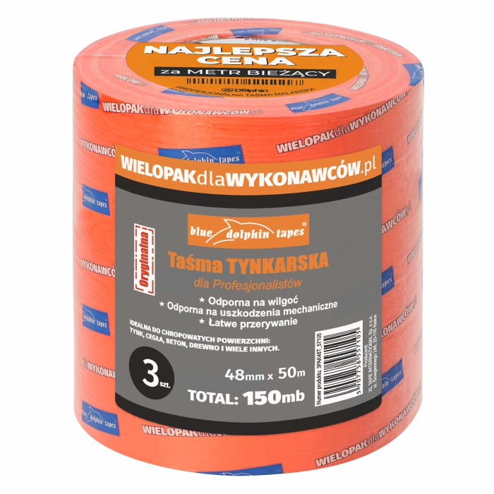 Wielopak taśm tynkarskich 48mm x 50m (3 sztuki)
