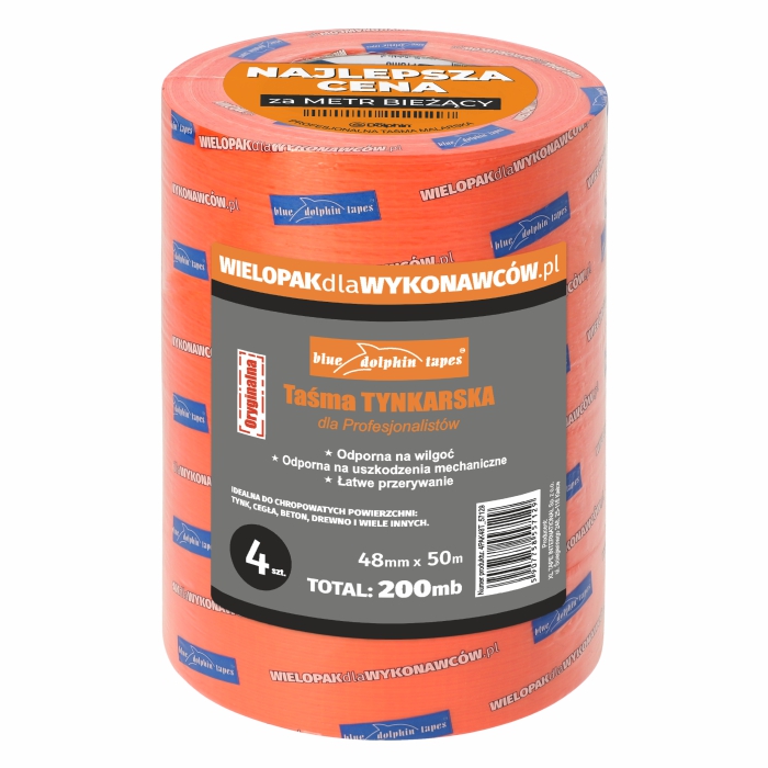Wielopak taśm tynkarskich 48mm x 50m (4 sztuki)
