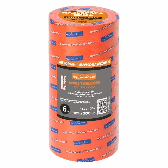 Wielopak taśm tynkarskich 48mm x 50m (6 sztuki)