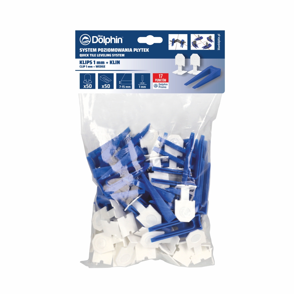 MIX: KLIN  1mm (50szt.) +  KLIPS (50szt.) BIAŁY