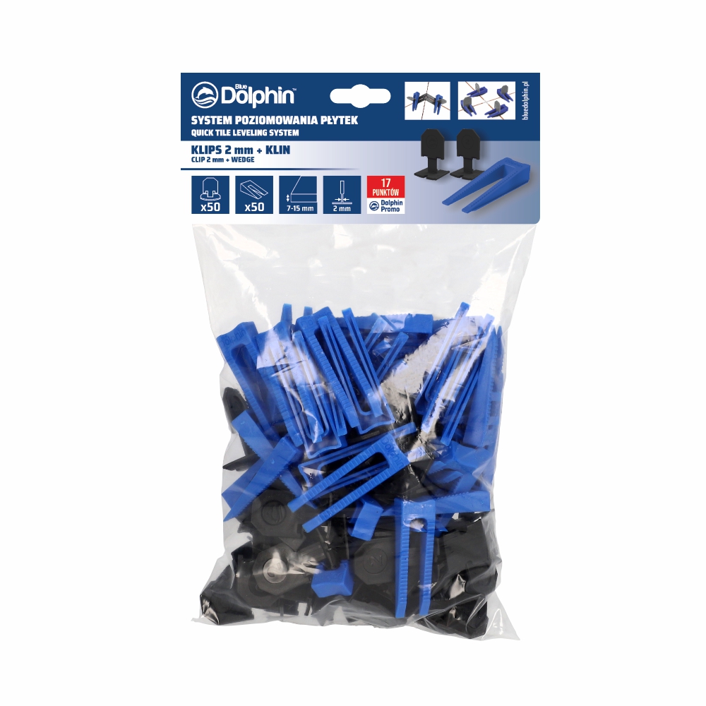 MIX: KLIN 2mm (50szt.) +  KLIPS (50szt.) CZARNY