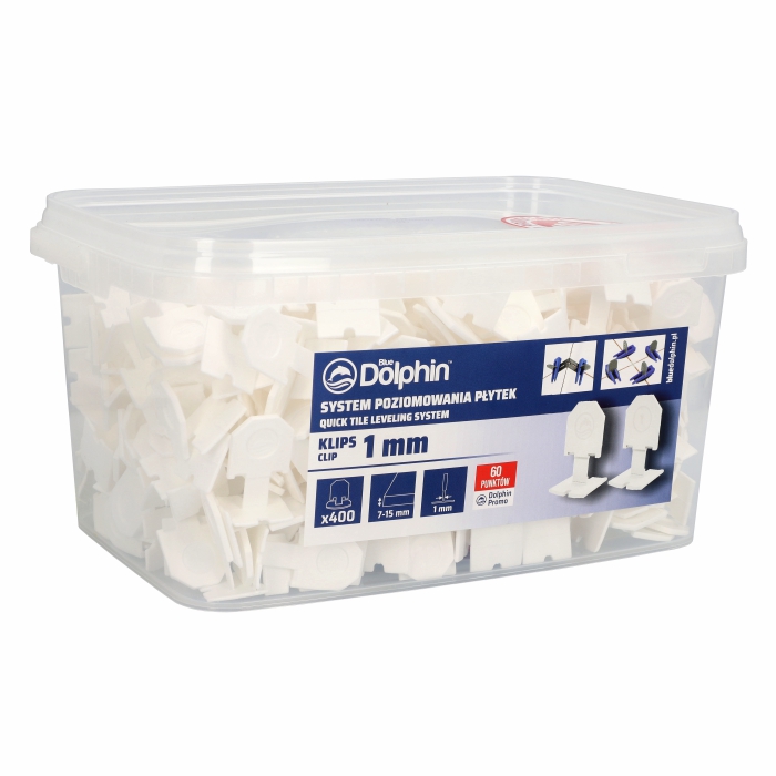 Klips do systemu poziomowania płytek  1mm (400 sztuk) BIAŁY