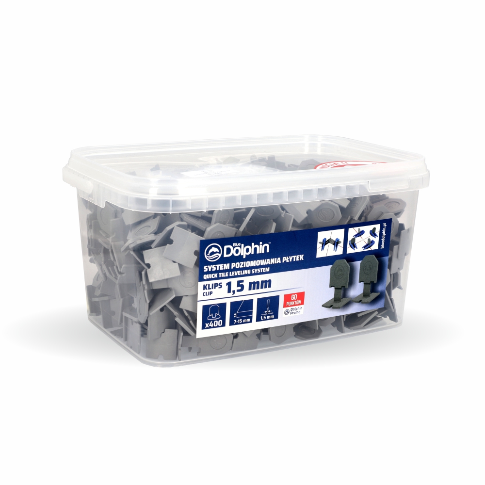 Klips do systemu poziomowania płytek 1,5mm (400 sztuk) SZARY