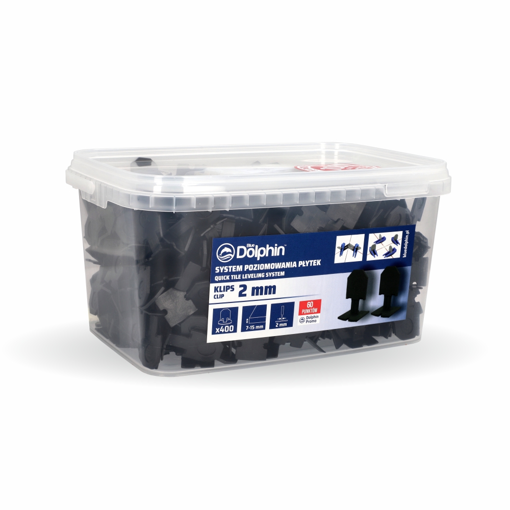 Klips do systemu poziomowania płytek 2mm (400 sztuk) CZARNY