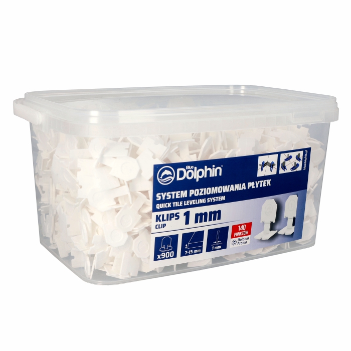 Klips do systemu poziomowania płytek  1mm (900 sztuk) BIAŁY