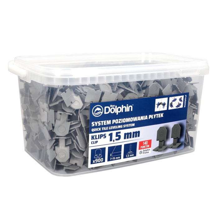 Klips do systemu poziomowania płytek 1,5mm (900 sztuk) SZARY