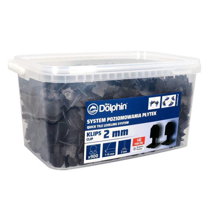 Klips do systemu poziomowania płytek 2mm (900 sztuk) CZARNY