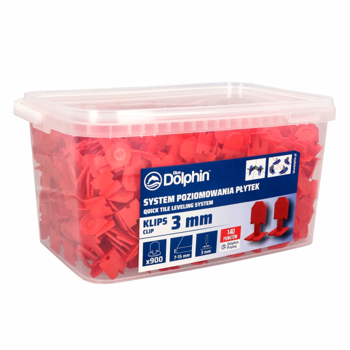 Klips do systemu poziomowania płytek 3mm (900 sztuk) CZERWONY