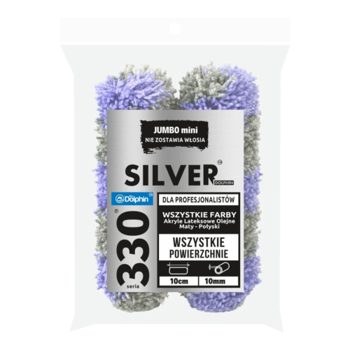 330 Wałek JUMBO mini SILVER 10cm / włos 10mm (2 sztuki)