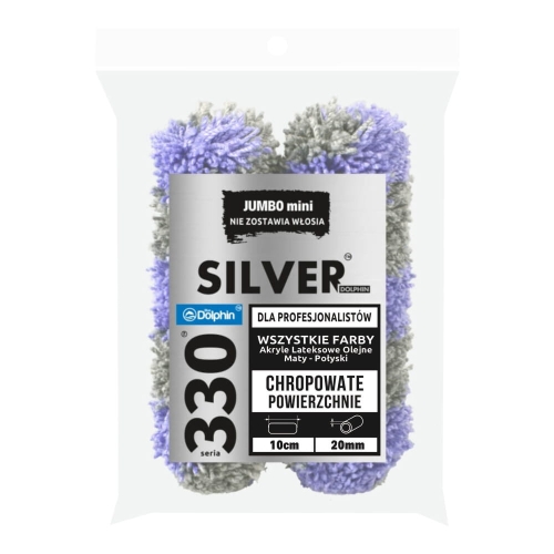 330 Wałek JUMBO mini SILVER 10cm / włos 20mm (2 sztuki)